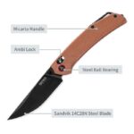 Сгъваем нож SRM 411L-MN Asika - дръжка от micarta и 14C28N стомана » Dulotec.com