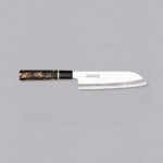Кухненски нож Yoshida Hamono ZDP-189 Santoku Silver Gold Carbon 180mm » Dulotec.com