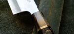 Кухненски нож Yoshida Hamono ZDP-189 Santoku Silver Gold Carbon 180mm » Dulotec.com